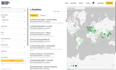 OSH screenshot of interactive map